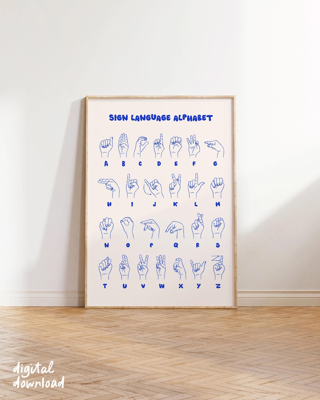 ASL Poster, American Sign Language Alphabet Printable, Sign Language ...