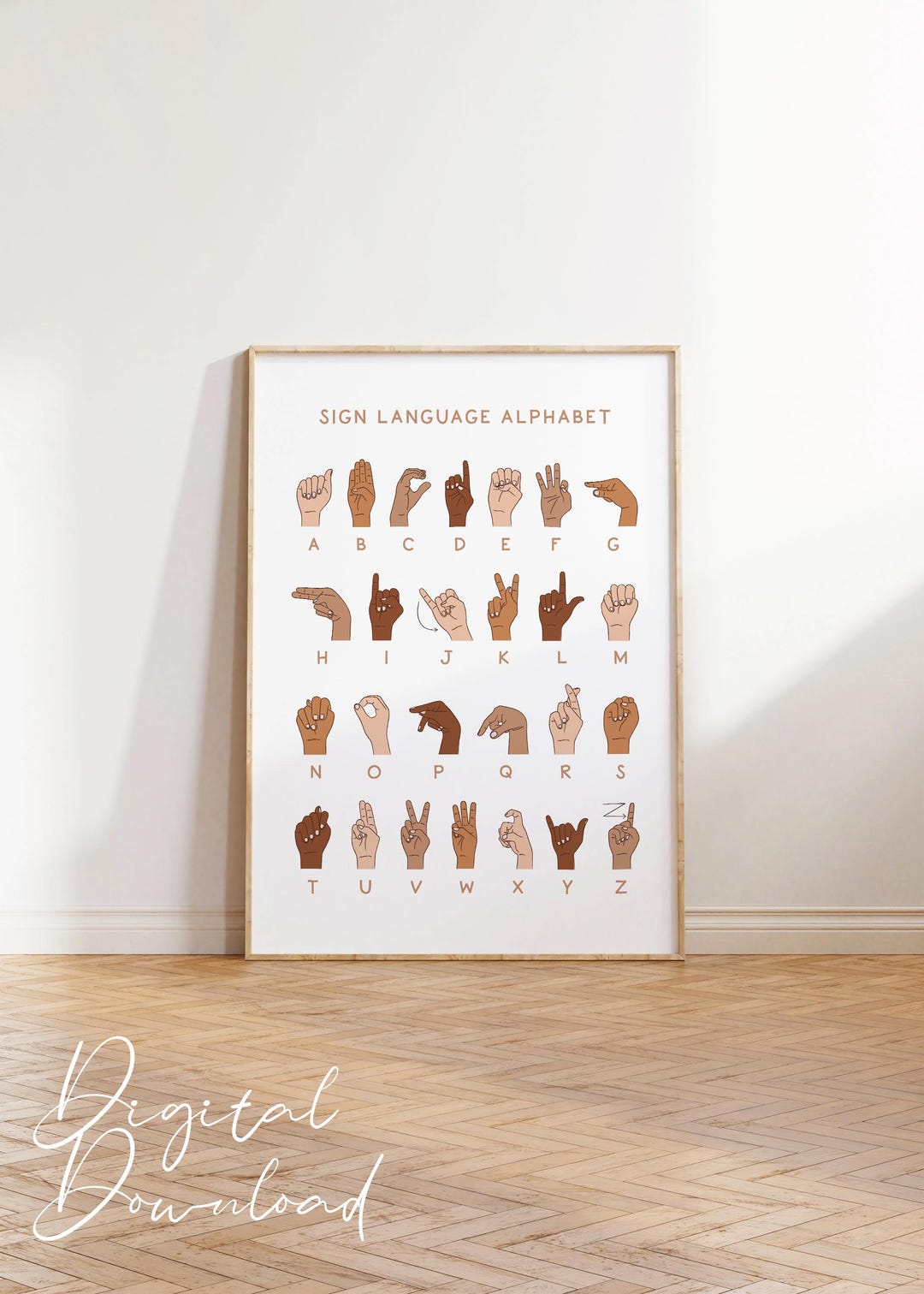 ASL Poster, American Sign Language Alphabet Printable, Sign Language ...
