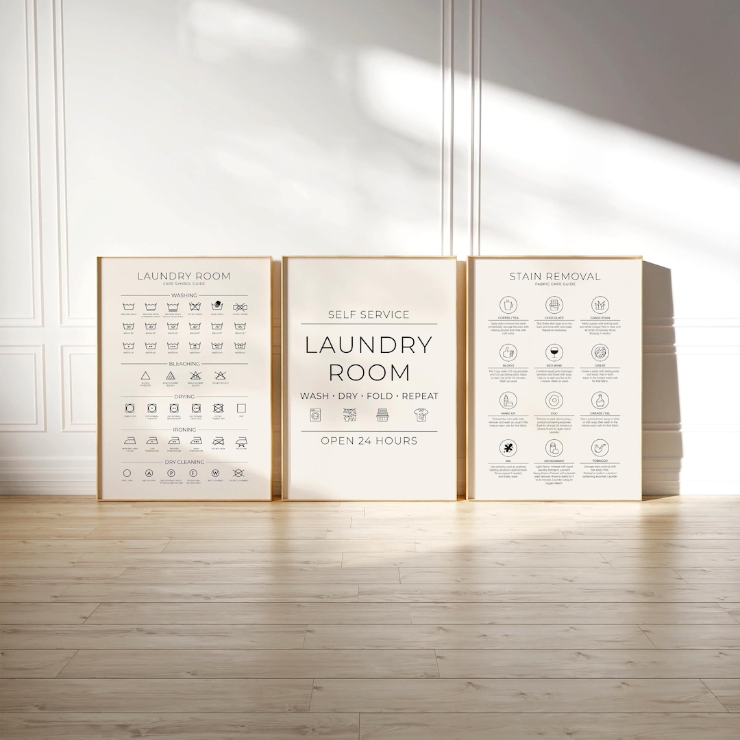 Laundry Room Signs, Laundry Wall Decor, Set of Laundry Room Art ...