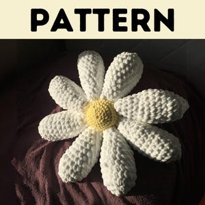 Plush Daisy Flower Crochet PDF Pattern ,Pillow Crochet Pattern, Pillow Pattern, Crochet Pillow Pattern, Daisy Crochet Pattern