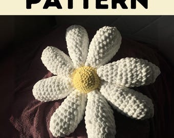 Plush Daisy Flower Crochet PDF Pattern ,Pillow Crochet Pattern, Pillow Pattern, Crochet Pillow Pattern, Daisy Crochet Pattern