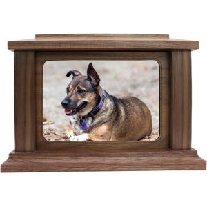 Personalized Pet Ash Box | Handcrafted Wood Urn for Dog & Cat | Memorial Keepsake