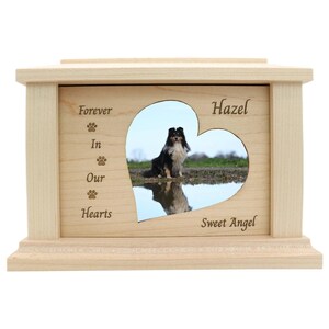 Personalized Pet Urn | Wooden Ash Box for Dog & Cat | Engraved Memorial Keepsake