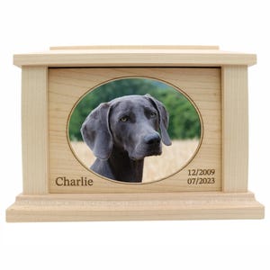 Wooden Pet Urn | Personalized Dog & Cat Ash Box | Engraved Memorial Keepsake