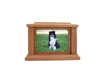 Custom Engraved Cherry Pet Urn: Handmade Wooden Ashes Box