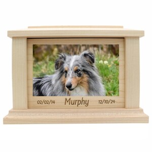 Wooden Pet Urn | Personalized Dog & Cat Ash Box | Handmade Maple Memorial Keepsake