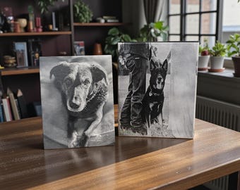 Custom Laser-Engraved Pet Portrait Canvas