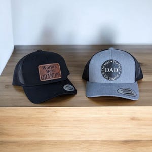 Gepersonaliseerde papa-hoed met leren patch