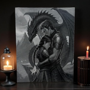 Lienzo grabado con láser inspirado en Fourth Wing.