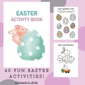 Påskaktivitetsbok för barn – Utskrivbara roliga påskörblad – Klipp, spåra, färglägg och sortera