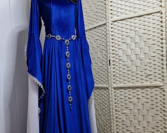 Royal blue elven dress medieval fairy arwen gown