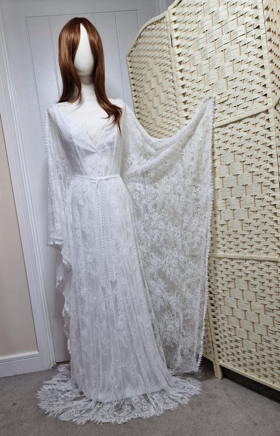 Lace Kaftan Wedding Dress: Custom Boho Bridal Gown