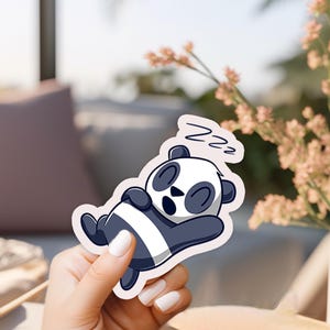 Panda Sticker Handmade Sleeping Panda Decal for Laptop, Water Bottle, and Scrapbook Gifts for Animal Lovers, Gifts for Panda Enthusiasts