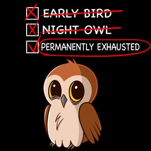 Owl shirt handmade tired owl graphic tee, comfy casual wear for cozy days, perfect gift for owl lovers, ideal gift for animal lovers