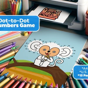Dot-to-Dot Animal Activity Book: Connect the Dots, Coloring Pages (PDF Download A4/US Letter Size)