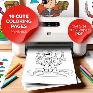 Pirate Coloring Pages for Kids: Fun Printable Activity (Digital Download)