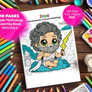 Greek Mythology Coloring Book: Gods & Goddesses Printable (PDF)