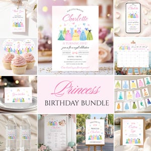 Prinzessin Geburtstag Animierte Telefon Einladung Aquarell Royal Mädchen Kleid Canva Vorlage Digitaler Download P17 Bild 10