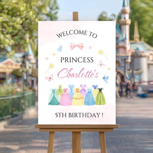 Prinzessin Geburtstag Animierte Telefon Einladung Aquarell Royal Mädchen Kleid Canva Vorlage Digitaler Download P17 Bild 13