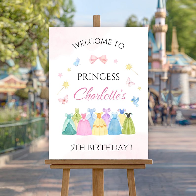 Prinzessin Geburtstag Animierte Telefon Einladung Aquarell Royal Mädchen Kleid Canva Vorlage Digitaler Download P17 Bild 13