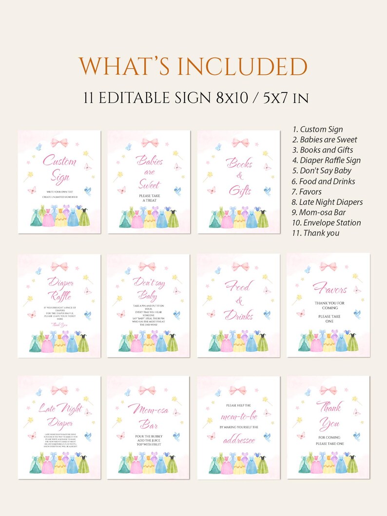 Prinzessin Geburtstag Animierte Telefon Einladung Aquarell Royal Mädchen Kleid Canva Vorlage Digitaler Download P17 Bild 12