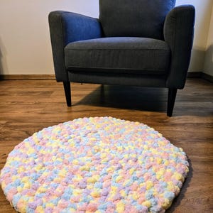 SUPER SOFT Handmade Chunky Yarn Crochet Runde Teppich