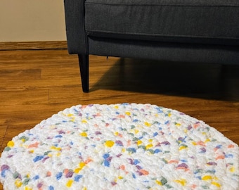 Tappeto rotondo all'uncinetto in filato spesso fatto a mano SUPER MORBIDO