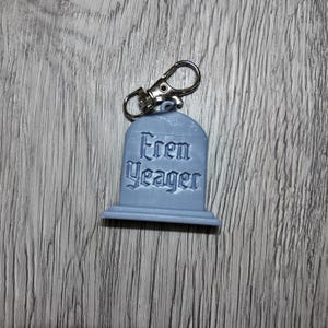 Eren Yeager Tombstone Keychain Attack on Titan Anime Gift,Resin 3D Printed Accessory AOT Fan Collectible Yeagerist Keychain