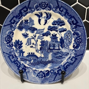 Antique Made in Occupied Japan 6 1/4” Blue & White Plate