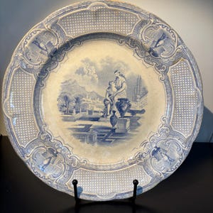 Antique “Athena” Ironstone Plate by Morley Tams & Co – Mid 19th Century English Transferware