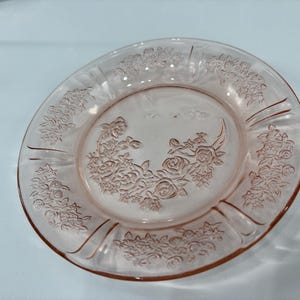 &quot;Federal Pink Depression Glass Sharon Rose Cabbge 6 &quot;&quot;Teller