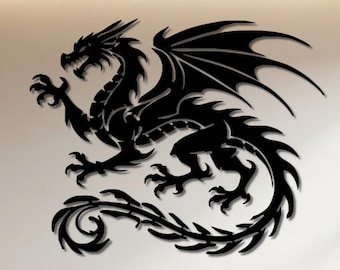 Dragon Metal Wall Art - Mythical Beast - Wall Decor Dragon Lover Gift