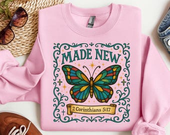 Camiseta bíblica con diseño de mariposa, regalos cristianos, versículo bíblico PNG, ropa de fe, Jesús te ama, Escritura PNG, camiseta de Dios, regalo religioso