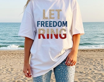 Let Freedom Ring Rhinestone Png, Patriotic Mama, 4th Of July Sublimation Design, Red White Blue, Patriotic American Girl, Freedom png