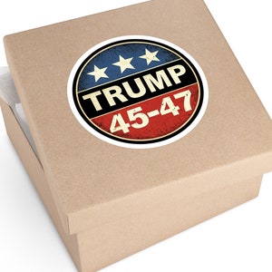 Trump 45-47 sticker, vintage sticker, Donald Trump, Trump Supporter, patriottische sticker, verkiezingsondersteuning, MAGA, Make America Great, President