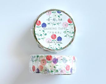 Washi Tape – Anemone Flowers / Japanese Masking Tape by Seitousha