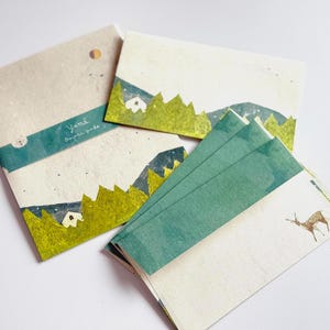 Yuko Omori Brief-Set: Mino Washi Japanisches Briefpapier - Yama Design