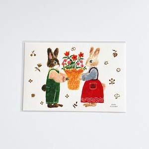 Whimsical Animal Postcard – Festival by Aiko Fukawa