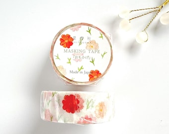Japanese Washi Masking Tape – “Reminiscence” by Seitosha – Floral Design – 15mm × 5m – Made in Japan