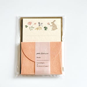 Minibrief Set “Petal” – Hase & Kleeblatt / Japanisches Washi Papier / Duftend