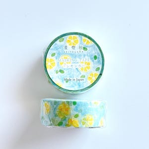 Washi Tape “Zitronenwasser” – Seitosha / 15 mm × 5 m / Hergestellt in Japan