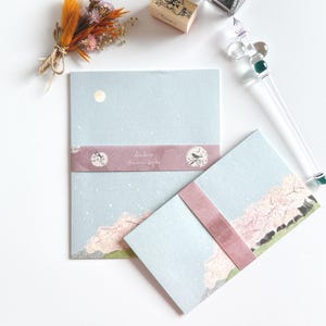 Sakura Brief-Set: Mino Washi Japanisches Briefpapier, Kirschblüten-Design