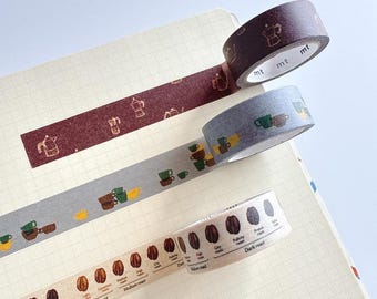 mt Upcycle Washi Tape Set Kaffeekanne Teetasse Kaffeeröste Masking Tape 3 Rollen Made in Japan