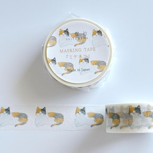 Washi Tape “Calico Cat” – Seitosha / 15mm × 5m / Made in Japan