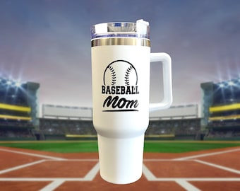 40 ounce Tumbler with handle Soccer Mom Baseball Mom Football Mom Softball Mom