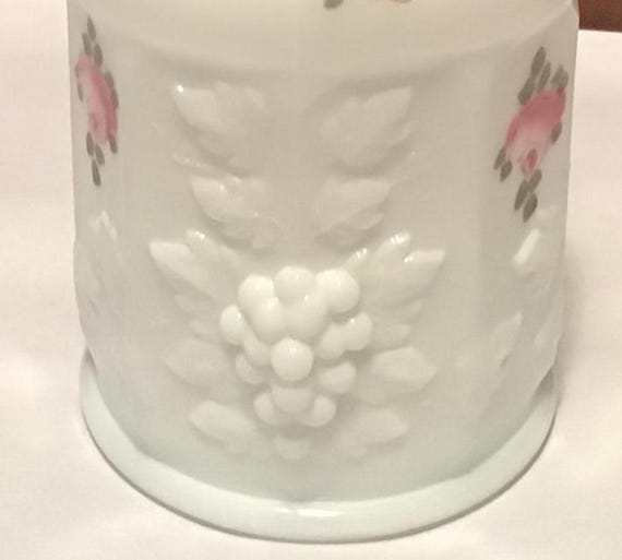 Vintage Westmoreland Milk Glass Perfume Bottle: Hand-Painted Floral Design View 4