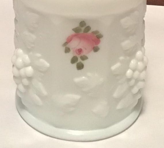 Vintage Westmoreland Milk Glass Perfume Bottle: Hand-Painted Floral Design View 5