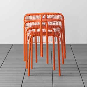 IKEA VÄSTERÖN Stool – (Bright Orange) – NOS Sealed – Discontinued & Rare [Unitary Price]