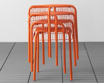 IKEA VÄSTERÖN Stool – (Bright Orange) – NOS Sealed – Discontinued & Rare [Unitary Price]