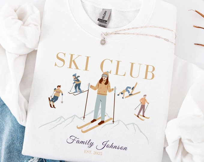 Custom Ski Family Shirt,Ski Trip 2025 Sweatshirts,Ski Trip Matching Family Vacation Custom T-Shirts,Matching Skiing Group Shirt Personalized